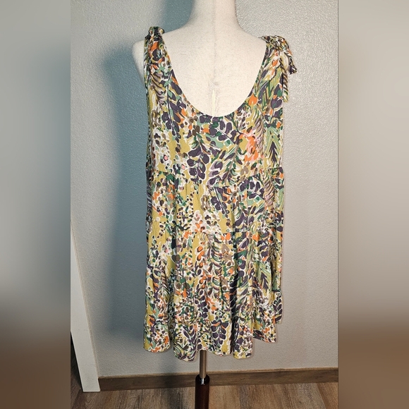 Jodifl Rayon Floral Sleeveless Tiered Print Dress Babydoll Size Large - Picture 8 of 14